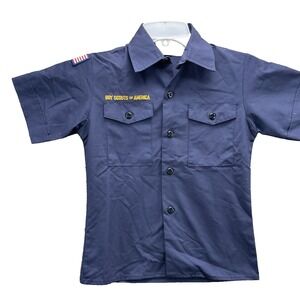 Boy‎ Scouts of America Shirt Youth Small Blue BSA Patches Uniform Embroidered